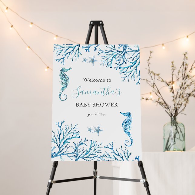 Boy Baby Shower Welcome Sign Under the Sea (In Situ (Stand))