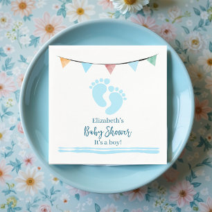 Boy Baby Shower with Footprints Napkins