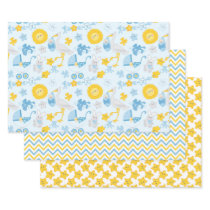 Boy Baby Shower Wrapping Paper Set of 3