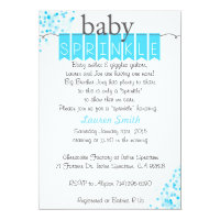 Boy Baby Sprinkle Invitations - Blue Baby Sprinkle