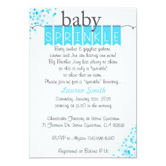 Boy Baby Sprinkle Invitations - Blue Baby Sprinkle