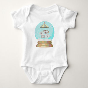 Boy baby winter snow globe yeti baby bodysuit