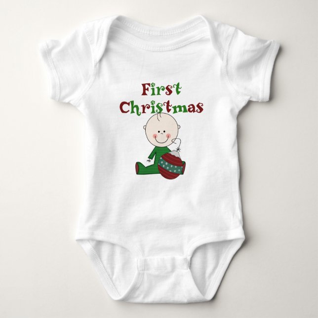 Boy Baby's First Christmas Bodysuit (Front)