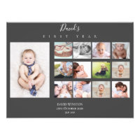 Boy Baby's First Year Photo Collage Keepsake Cute