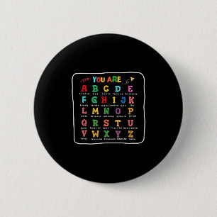 Boy Back To School You Are Letters Alphabet Learn  Button