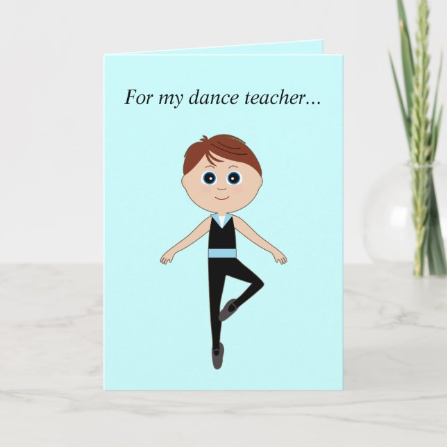 Boy Ballet Dancer: Thank You Teacher Card (Front)