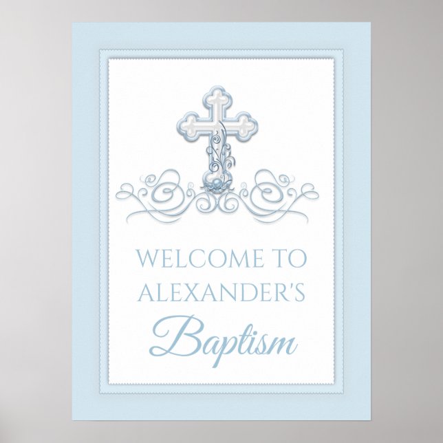 Boy Baptism Christening First Communion Signs (Front)