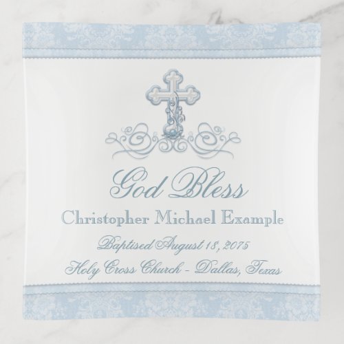 Boy Baptism Christening Keepsake Trinket Dish