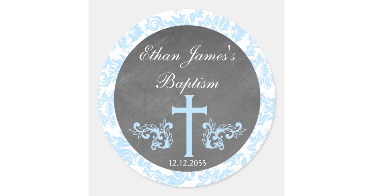 Boy Baptism Favor Stickers Tags | Zazzle