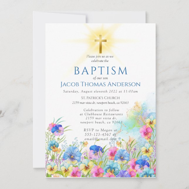 Boy Baptism Invitation (Front)