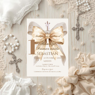 Boy Baptism Invitation in Spanish Boho