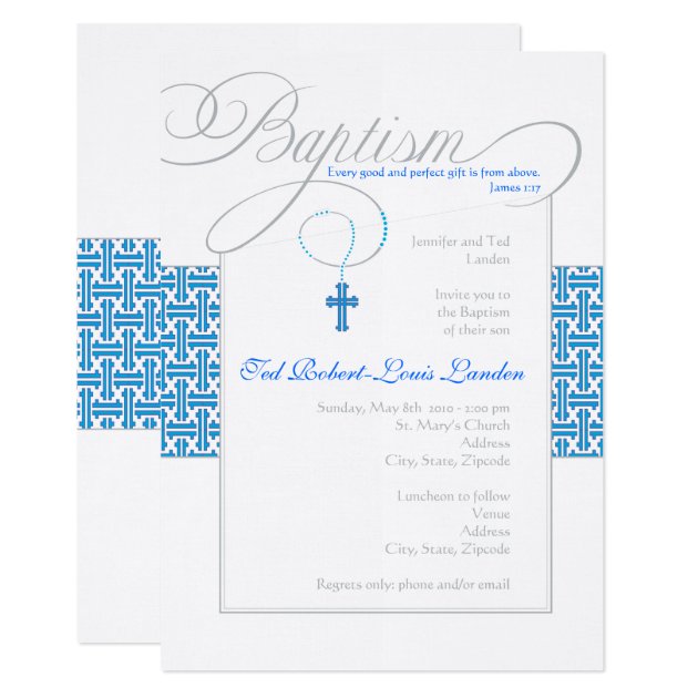 Boy Baptism Invitation | Royal Blue