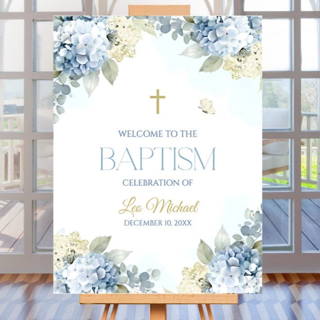 Boy BAPTISM Invitation WELCOME Sign Template First (Creator Uploaded)
