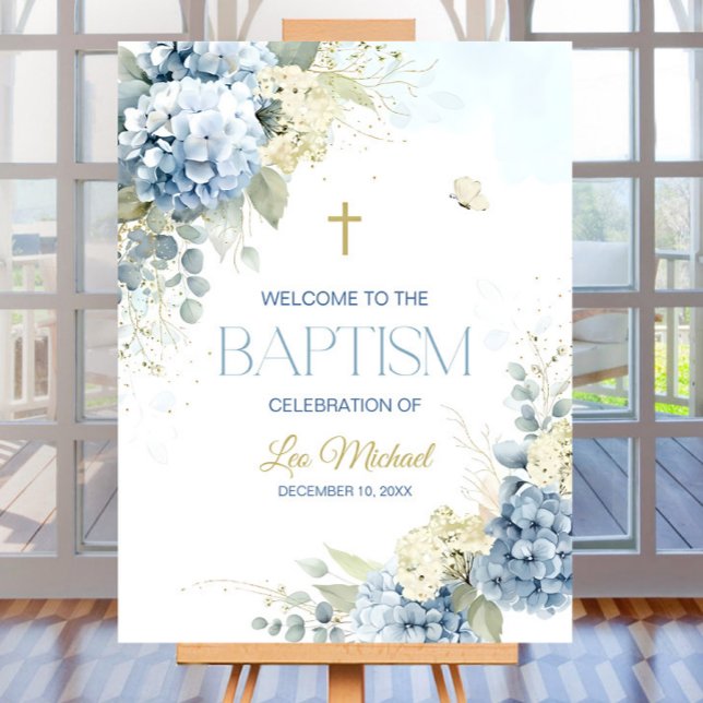 Boy BAPTISM Invitation WELCOME Sign Template First (Creator Uploaded)