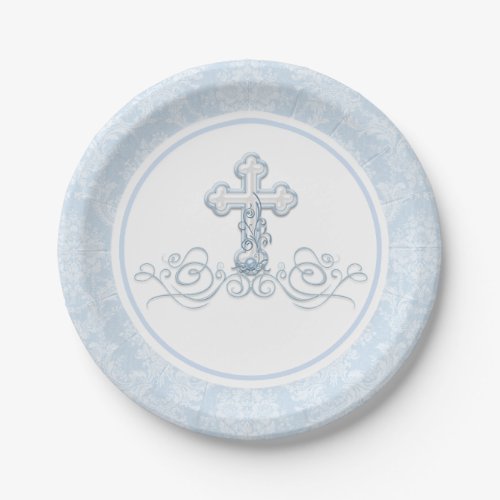 Boy Baptism Paper Plates