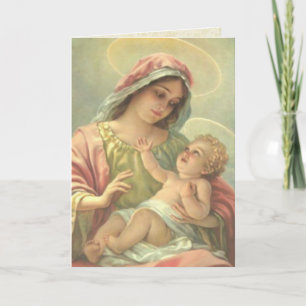 BOY BAPTISM Virgin Mary with Holy Christ Child - Card