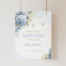 Boy BAPTISM Welcome Sign Blue First Communion Sign