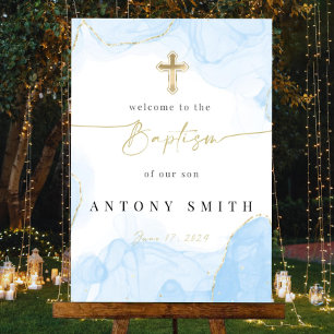 Boy Baptism Welcome Sign, Christening Template Wel Foam Board