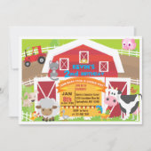 Boy barnyard invitation - Farm Birthday Invitatio (Front)
