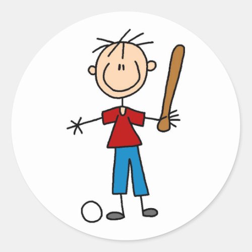 Boy Baseball Player Sticker