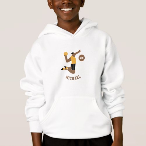 Boy Basketball Player Team Jersey Number  Name Hoodie