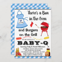 Boy BBQ Baby Shower Invitation