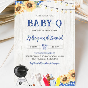Boy BBQ Baby Shower Invitation