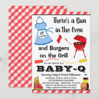Boy BBQ Baby Shower Invitation
