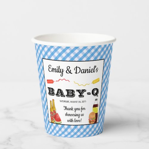 Boy BBQ Baby Shower Paper Cups