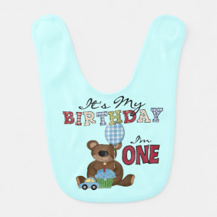 Boy Bear 1st Birthday Bib