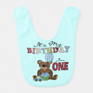Boy Bear 1st Birthday Bib