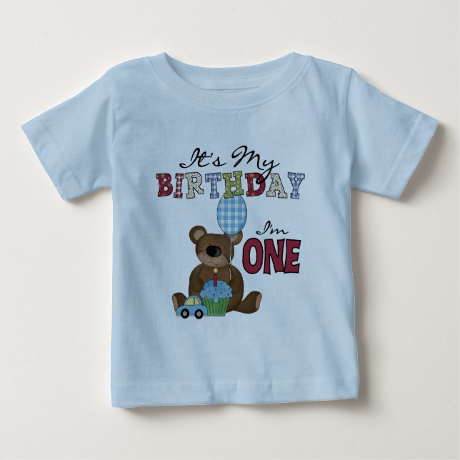 Boy Bear 1st Birthday Tshirts and Gifts (Front)