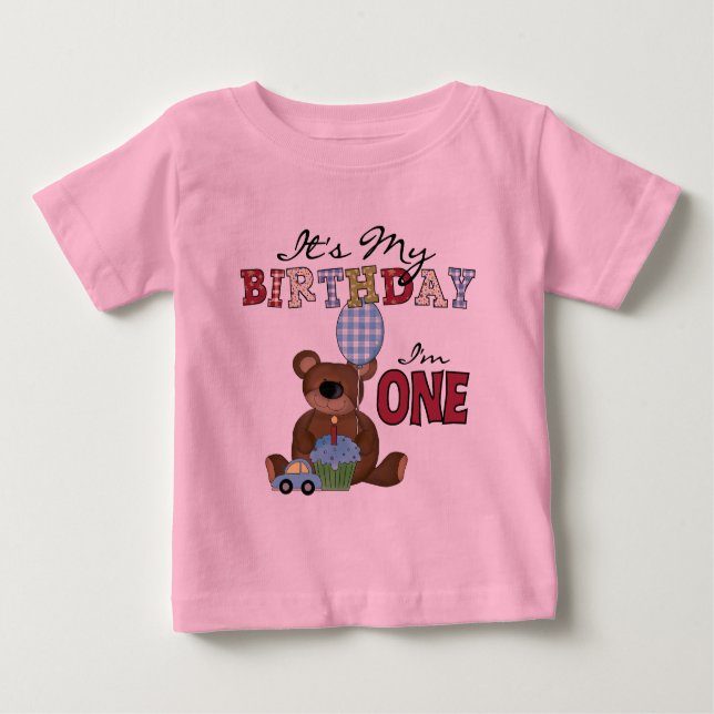 Boy Bear 1st Birthday Tshirts and Gifts (Front)