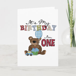 Boy Bear 1st Birthday Tshirts and Gifts Card