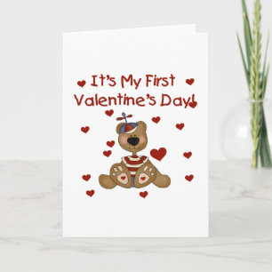 Boy Bear 1st Valentine's Day Tshirts and Gifts Holiday Card