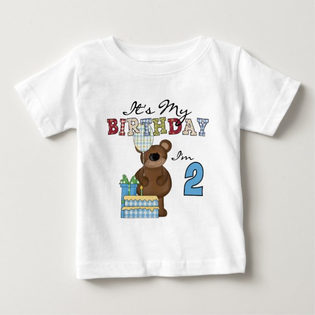 Boy Bear 2nd Birthday T-shirts and Gifts (Front)