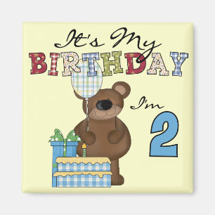 Boy Bear 2nd Birthday T-shirts and Gifts Magnet