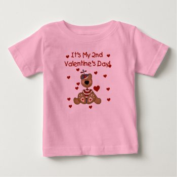 Boy Bear 2nd Valentine's Day Baby T-shirt by valentines_store at Zazzle