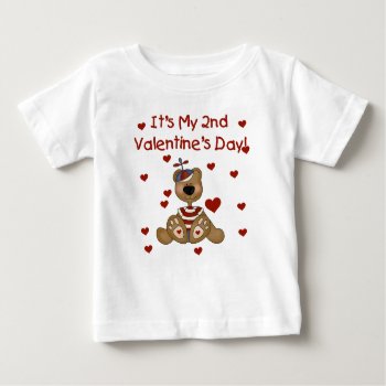 Boy Bear 2nd Valentine's Day Baby T-shirt by valentines_store at Zazzle