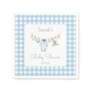 Boy Bear Baby Shower Napkins