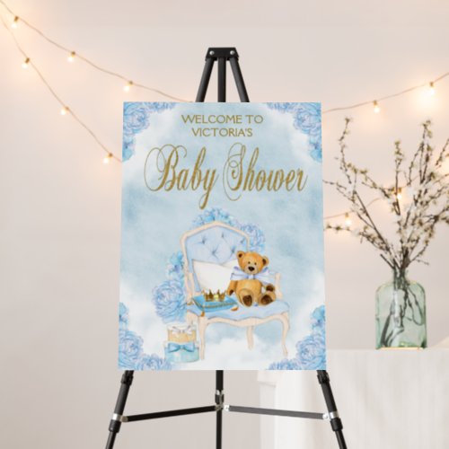 Boy Bear Baby Shower Welcome Sign