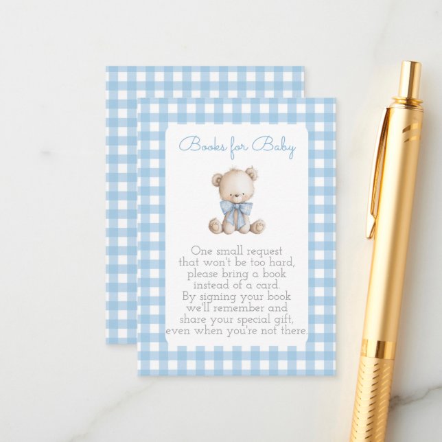 Boy Bear Books for Baby  Enclosure Card (Front/Back In Situ)