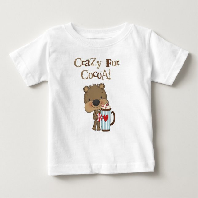 Boy Bear Crazy For Cocoa Holiday Baby T-Shirt (Front)