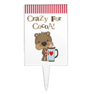 Boy Bear Crazy For Cocoa Holiday Cake Topper