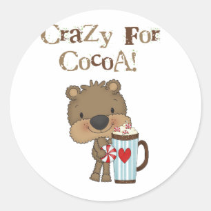 Boy Bear Crazy For Cocoa Holiday Classic Round Sticker