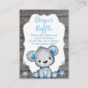 Boy Bear Diaper Raffle Ticket Teddy Shower Enclosure Card