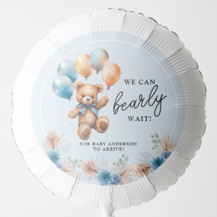 Boy Bearly Wait Teddy Bear Boho Baby Shower Balloon