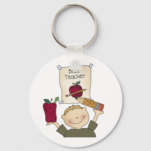 Boy Best Teacher Keychain (Front)