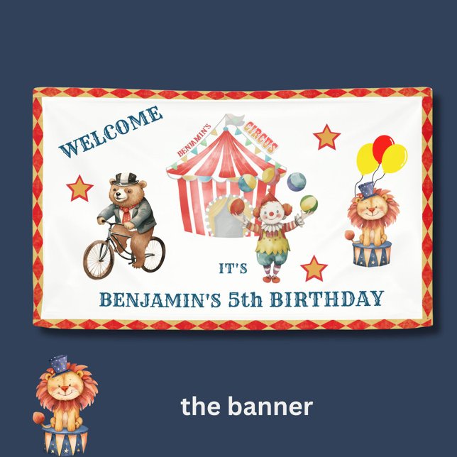 Boy Big Top Circus Carnival Fifth Birthday Banner (Creator Uploaded)