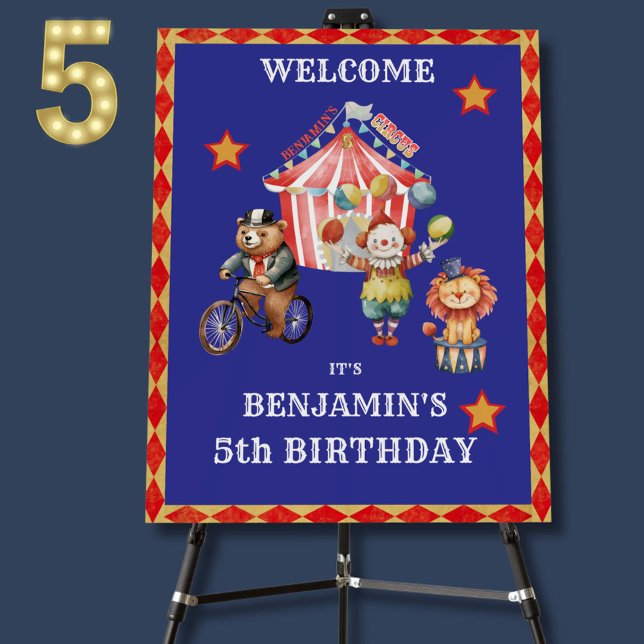 Boy Big Top Circus Carnival Fifth Birthday Foam Board (Creator Uploaded)